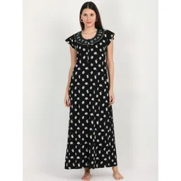 9shines Label Black Printed Maternity Maxi Nightdress-picture-15