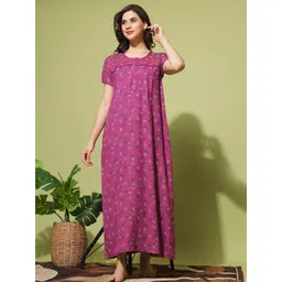 9shines Label Floral Printed Maternity Maxi Nightdress-picture-13