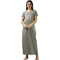 9shines label Maternity Nighty | Cotton Blend Feeding Night Dress | Stylish Night Gown for Women (New 1392)-picture-37