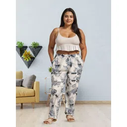 9shines Label Women Printed Mid Rise Straight Lounge Pants-picture-22