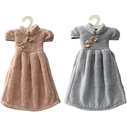 9UP® Frock Style Hand Cleaning Towel | Hanging Hand Towel for Kitchen & Bathroom | Water Absorbent Hand Towel (Pack of 2)-picture-21