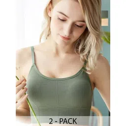 A K FASHION8855 Women Pack of 2 Solid Full Coverage Lightly Padded Non-Wired Slip-On Bra-picture-27