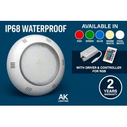 A K Lighting 27W LED Pool Light | 10" ABS Round Body | 60mm Thick | Cool White | IP68 Waterproof | Wall Mounted Underwater Light for Swimming Pools image 5