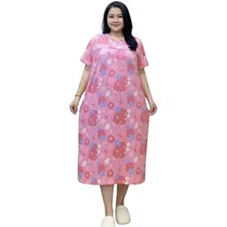 A line Plus Size Printed Maternity Jumbo Dress-picture-50