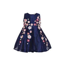 A Little Fable Girls Embellished Round Neck Applique Fit & Flare Dress-picture-20
