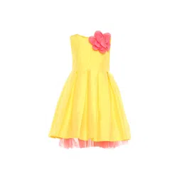 A Little Fable Girls Yellow corsage Solid Fit & Flare Dress-picture-26
