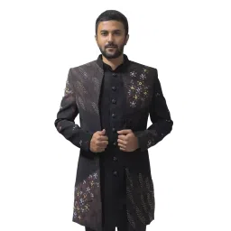 a loyal Elegant Black Indo-Western with Floral Embroidery image 1