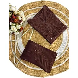 a m chikankari Women's Rayon Mukaish Work Chikankari Straight Kurta & Palazzo Set-picture-22