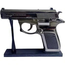 A N K BRIDE HUB Gun Style Lighter with Barrel Pull Back System Metal Body with Cover and Stand-image-4