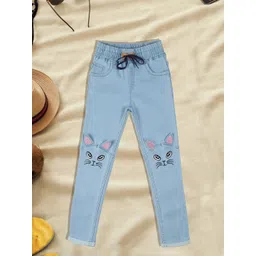 A-Okay Boys High-Rise Acid Wash Embroidered Stretchable Clean Look Jeans image 1