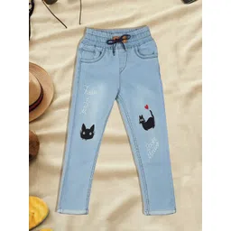 A-Okay Boys High-Rise Acid Wash Light Fade Embroidered Stretchable Jeans-picture-14