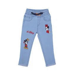 A-Okay Boys Slim Fit High-Rise Clean Look Mickey & Minnie Embroidered Jeans-picture-17