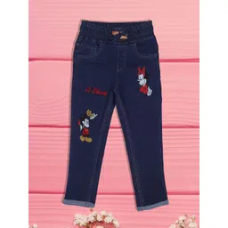 A-Okay Girls Slim Fit High-Rise Low Distress Embroidered Cotton Jeans-picture-28