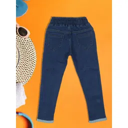 A-Okay Kids Embroidered Slim Fit Clean look Easy Wash Cotton Jeans image 3