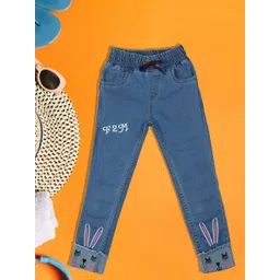 A-Okay Kids Slim Fit Dark Shade Embroidered Clean Look Cotton Jeans-picture-24