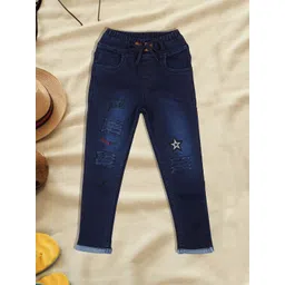 A-Okay Kids Slim Fit High-Rise Mildly Distressed Embellished Stretchable Jean-picture-29
