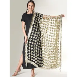 A R SILK DUPATTA HUB Embroidered Dupatta with Mirror Work-picture-15