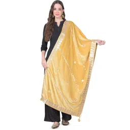 A R SILK DUPATTA HUB Embroidered Velvet Leheriya Dupatta with Gotta Patti-picture-28