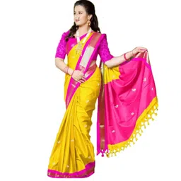 A S CREATION Ethnic Motifs Woven Design Zari Paithani Saree with Blouse Piece-picture-28