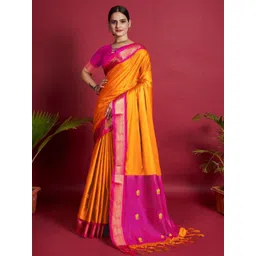 A S CREATION Ethnic Motifs Woven Design Zari Pure Silk Kanjeevaram Saree-picture-17