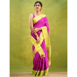 A S CREATION Ethnic Motifs Woven Design Zari Pure Silk Kanjeevaram Saree-picture-15