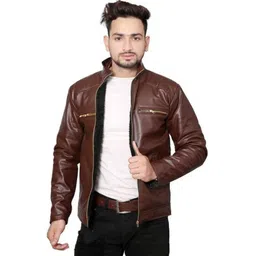 a s k Men Solid Leather Jacket-picture-18