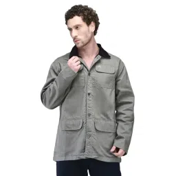 A Skating Monk By Woodland Grey Cotton Regular Fit Jacket-picture-13