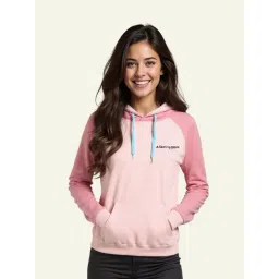 A Skating Monk by Woodland Pink Regular Fit Colorblock Hoodies-picture-21
