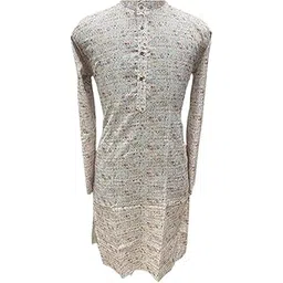 a three hub Men's Cotton Embroidered Full Sleeve Knee Length Casual Kurta for All Occations Like Wedding, Office & Events-picture-43