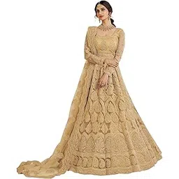 a to z cart Women's Net Embroidered Semi-Stitched Gown Charvi Gown-New-picture-37