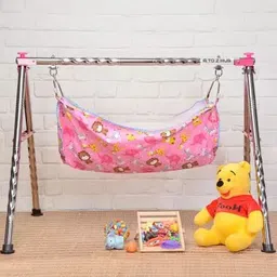 a to z hub Portable Folding Swing Cradle/Ghodiyu/Crib/BabyJhula/Baby Palna.-picture-23