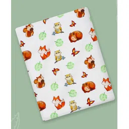A Toddler Thing 100% Aloe Vera & Organic Cotton Woven Animals Printed Towel - White-picture-22