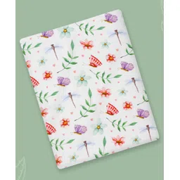 A Toddler Thing 100% Aloe Vera & Organic Cotton Woven Floral Printed Towel - White-picture-19