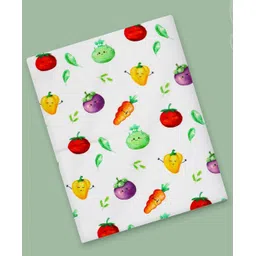 A Toddler Thing 100% Aloe Vera & Organic Cotton Woven Vegetables Printed Towel - White-picture-20