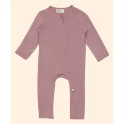 A Toddler Thing Modal Knit Full Sleeves Solid Romper - Dusty Rose Pink-picture-18