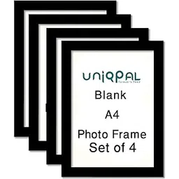 A4 Size Black Photo Frame for Wall Pictures-Set of 4-White Art Set for Big Decoration,Interior Decor Street Walls, Glass Frame for Photos,Large Cheap A4 Painting, Stick-on Certificate, Arcylic Picture-picture-10