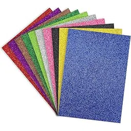 A4 Sticky Glitter Foam Sheet Sparkles 2 mm Self Adhesive Thick Different Color, for Art & Craft Shining Sheet DIY Work Decoration Gift Wrapping Sheet (20 Sheets)-picture-11