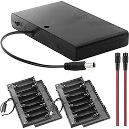 AA 12V Battery Holder Case with 2.1mm x 5.5mm DC Plug Switch, 12 Volt Power DC Jack Plastic Battery Box, 8 x 1.5V AA Battery Box On/Off Switch for Arduino RC LED Strips, 2 PCS-picture-43