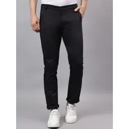 AAAI Enterprises Men Relaxed Straight Leg Slim Fit High-Rise Chinos Trousers-picture-30