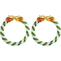 aabhaya arts Glass Elephant Hoop Bangles, Twisted Spiral Design Bracelet Set, Multi-Colour Options-picture-44
