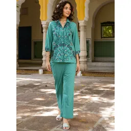 Aadews Embroidered Pure Cotton Shirt With Trouser-picture-38
