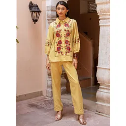 Aadews Veena Embroidered Pure Cotton Shirt With Trouser-picture-16