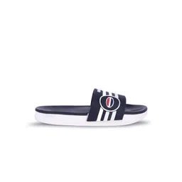 aadi Men Navy Blue & White Rubber Casual Sliders image 3
