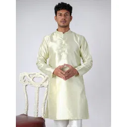 Aadi Shuddh Men Green Kurtas-picture-23