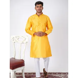 Aadi Shuddh Men Yellow Kurtas-picture-39