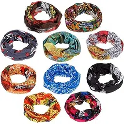 aadikart Bandana Headwear Magic Scarf for Men and Women (Multicolour, Free Size) - 10 Pcs-picture-48