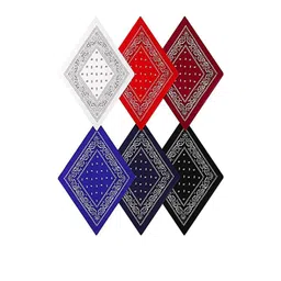 Aadikart Unisex Pack of 6 Blue & White Printed Anti Microbial Multipurpose Bandana-picture-37