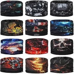 aadikart Unisex Polycotton Bandana Face Mask Headband Scarf Head Wrap Neck Warmer Combo - Free Size - Multicolor - Pack of 12-picture-10