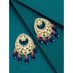 aadita Gold-Plated & White Circular Chandbalis Earrings-picture-19