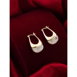 aadita Gold-Plated Contemporary Hoop Earrings-image-11
